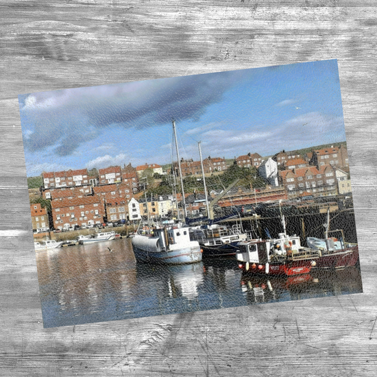 The Stylish Textured Glass Chopping Board. Whitby.  North Yorkshire. England.