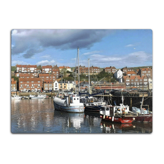 The Stylish Textured Glass Chopping Board. Whitby.  North Yorkshire. England.