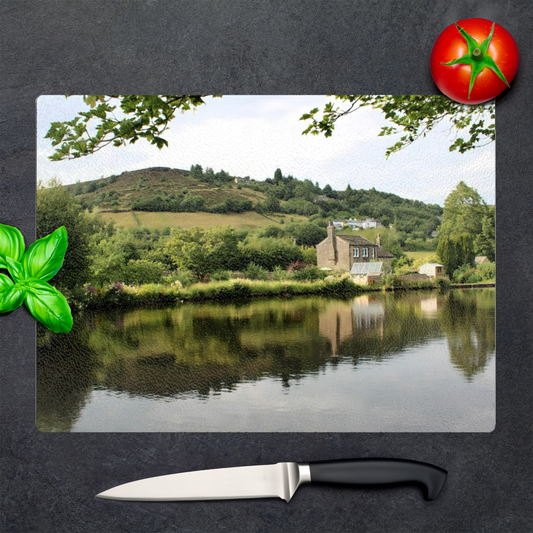 The Stylish Textured Glass Chopping Board. Standedge Canal. Huddersfield. West Yorkshire. England.