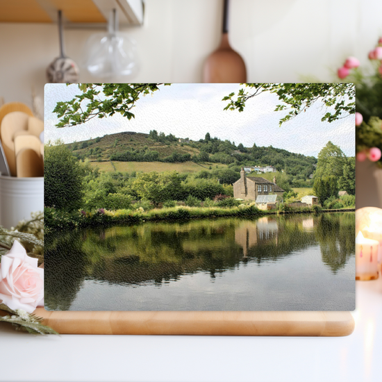The Stylish Textured Glass Chopping Board. Standedge Canal. Huddersfield. West Yorkshire. England.