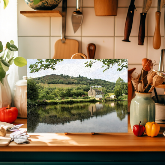 The Stylish Textured Glass Chopping Board. Standedge Canal. Huddersfield. West Yorkshire. England.