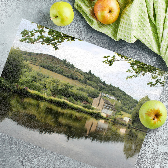 The Stylish Textured Glass Chopping Board. Standedge Canal. Huddersfield. West Yorkshire. England.