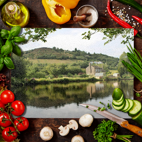 The Stylish Textured Glass Chopping Board. Standedge Canal. Huddersfield. West Yorkshire. England.