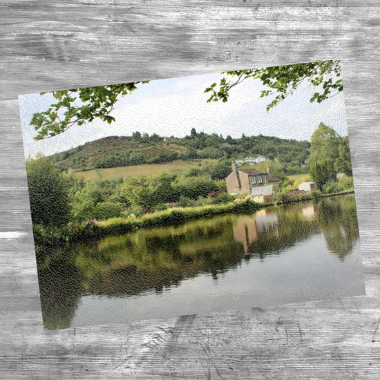 The Stylish Textured Glass Chopping Board. Standedge Canal. Huddersfield. West Yorkshire. England.
