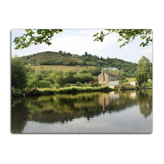 The Stylish Textured Glass Chopping Board. Standedge Canal. Huddersfield. West Yorkshire. England.