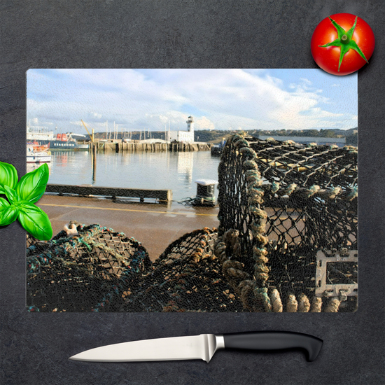 The Stylish Textured Glass Chopping Board. Scarborough. North Yorkshire. England.