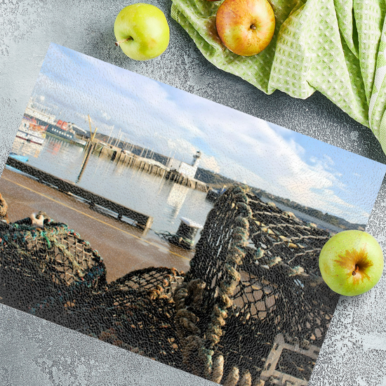The Stylish Textured Glass Chopping Board. Scarborough. North Yorkshire. England.