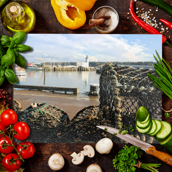 The Stylish Textured Glass Chopping Board. Scarborough. North Yorkshire. England.