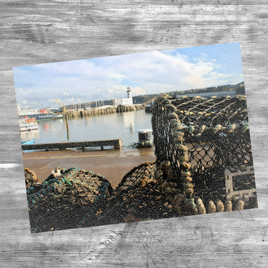 The Stylish Textured Glass Chopping Board. Scarborough. North Yorkshire. England.