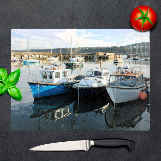 The Stylish Textured Glass Chopping Board. Scarborough. North Yorkshire. England.