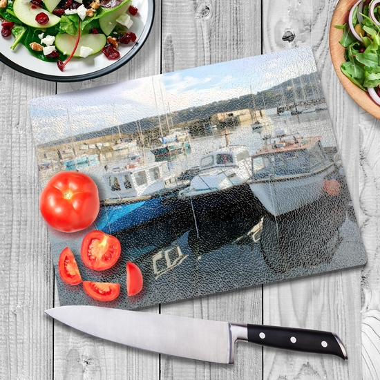 The Stylish Textured Glass Chopping Board. Scarborough. North Yorkshire. England.