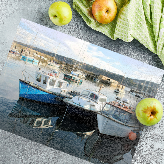 The Stylish Textured Glass Chopping Board. Scarborough. North Yorkshire. England.