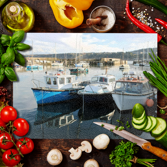 The Stylish Textured Glass Chopping Board. Scarborough. North Yorkshire. England.