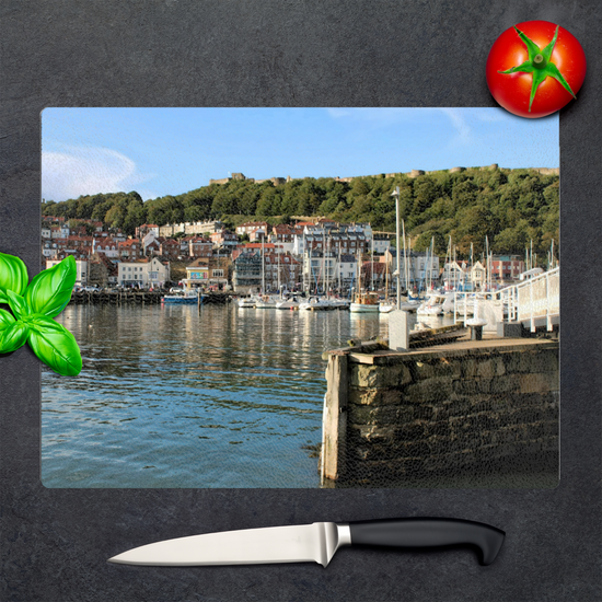 The Stylish Textured Glass Chopping Board. Scarborough. North Yorkshire. England.