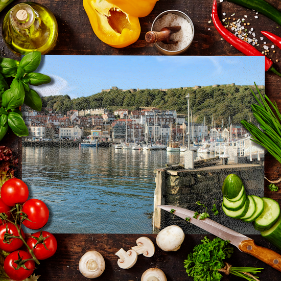 The Stylish Textured Glass Chopping Board. Scarborough. North Yorkshire. England.