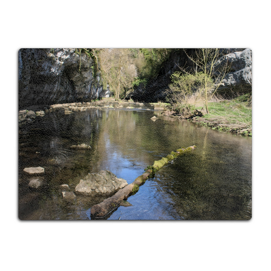 The Stylish Textured Glass Chopping Board. Chee  Dale Nature Reserve. Peak District National Park. Derbyshire. England.