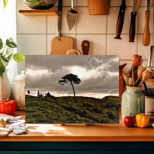 The Stylish Textured Glass Chopping Board. Mam Tor. Peak District National Park. Derbyshire. England.