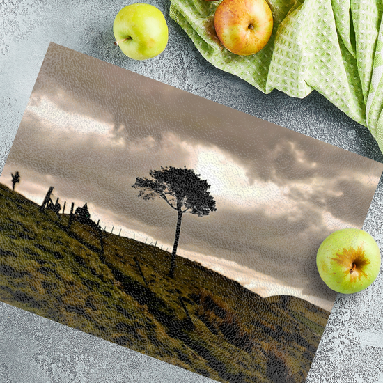 The Stylish Textured Glass Chopping Board. Mam Tor. Peak District National Park. Derbyshire. England.