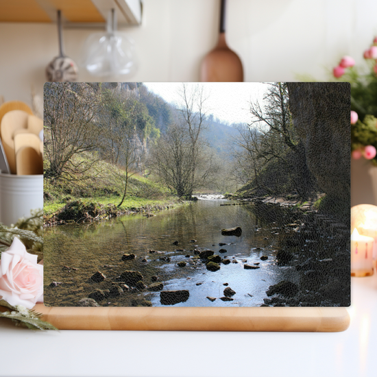 The Stylish Textured Glass Chopping Board. Chee Dale Stepping Stones. Peak District National Park. Derbyshire. England.