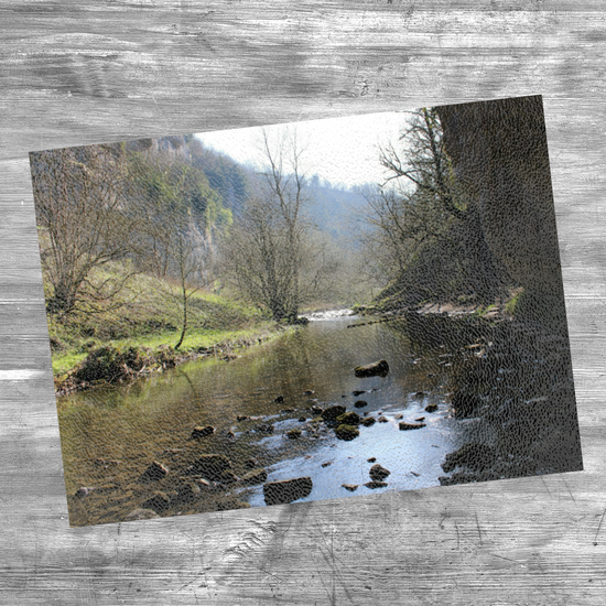 The Stylish Textured Glass Chopping Board. Chee Dale Stepping Stones. Peak District National Park. Derbyshire. England.