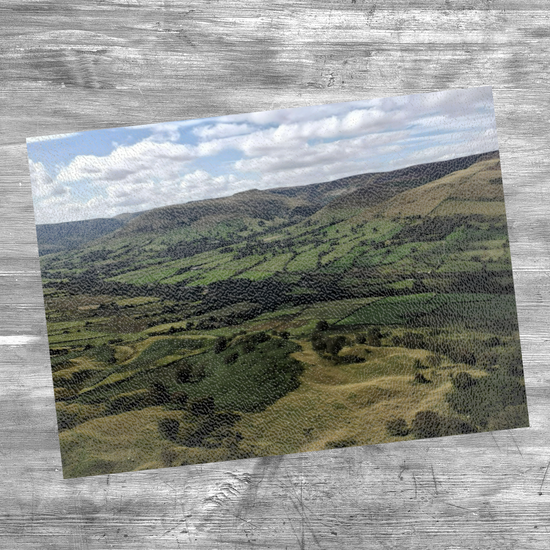 The Stylish Textured Glass Chopping Board. Mam Tor. Peak District National Park. Derbyshire. England.