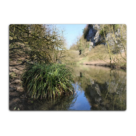 The Stylish Textured Glass Chopping Board. Chee Dale Nature  Reserve. Peak District National Park. Derbyshire. England.
