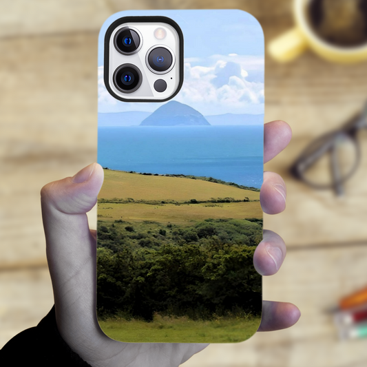 The Durable & Resilient 3D Full Wrap High Definition I Phone Case. Ailsa Craig View. Isle  of Arran. Scotland.