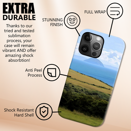 The Durable & Resilient 3D Full Wrap High Definition I Phone Case. Ailsa Craig View. Isle  of Arran. Scotland.