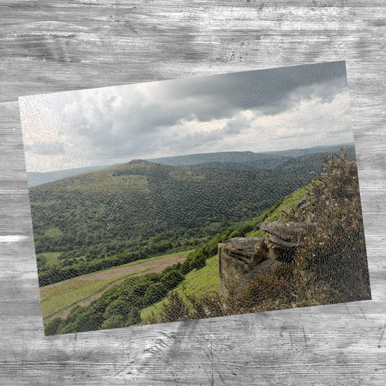 The Stylish Textured Glass Chopping Board. Bamford Edge. Peak District National Park. Derbyshire. England.
