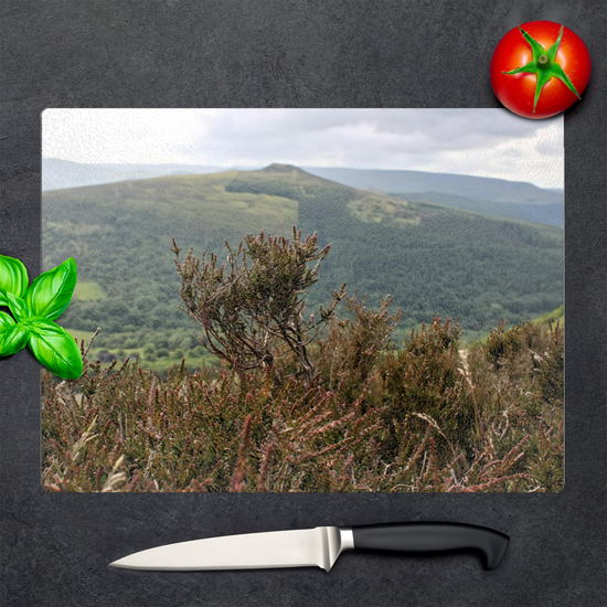 The Stylish Textured Glass Chopping Board. Bamford Edge. Peak District National Park. Derbyshire. England.