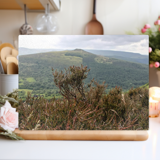 The Stylish Textured Glass Chopping Board. Bamford Edge. Peak District National Park. Derbyshire. England.