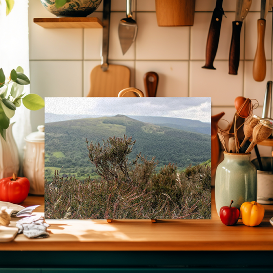 The Stylish Textured Glass Chopping Board. Bamford Edge. Peak District National Park. Derbyshire. England.
