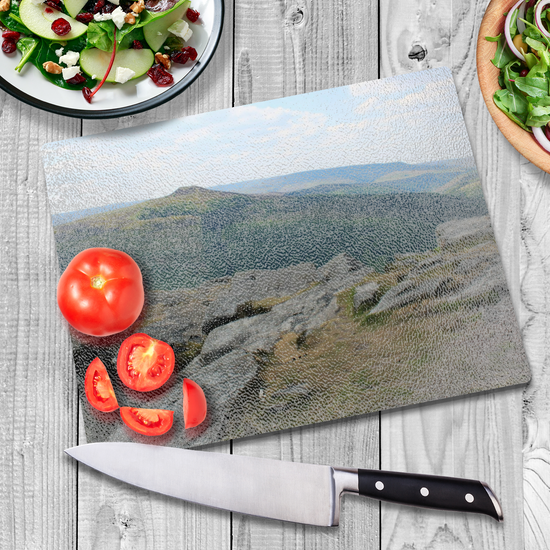 The Stylish Textured Glass Chopping Board. Bamford Edge. Peak District National  Park. Derbyshire. England.