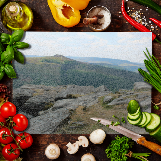 The Stylish Textured Glass Chopping Board. Bamford Edge. Peak District National  Park. Derbyshire. England.