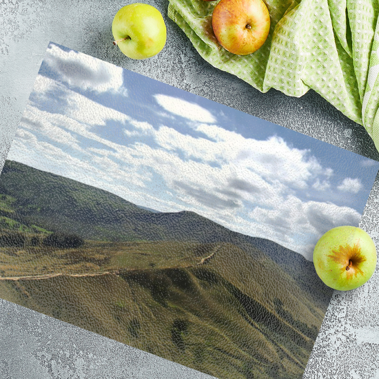 The Stylish Textured  Glass Chopping Board. Mam Tor. Peak District National Park. Derbyshire. England.