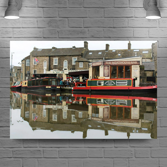 Giclée Mounted Wall Art Prints. The Leeds To Liverpool Canal. Skipton. North Yorkshire. England.