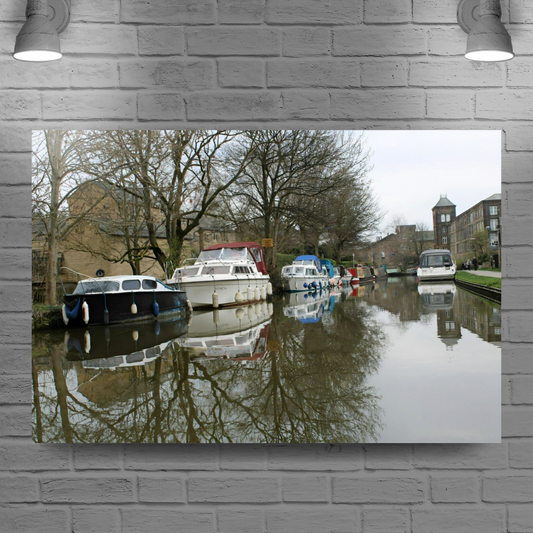 Giclée Mounted Wall Art Prints. The Leeds To Liverpool Canal. Skipton. North Yorkshire. England.