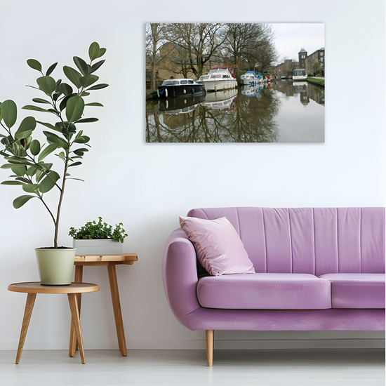 Giclée Mounted Wall Art Prints. The Leeds To Liverpool Canal. Skipton. North Yorkshire. England.