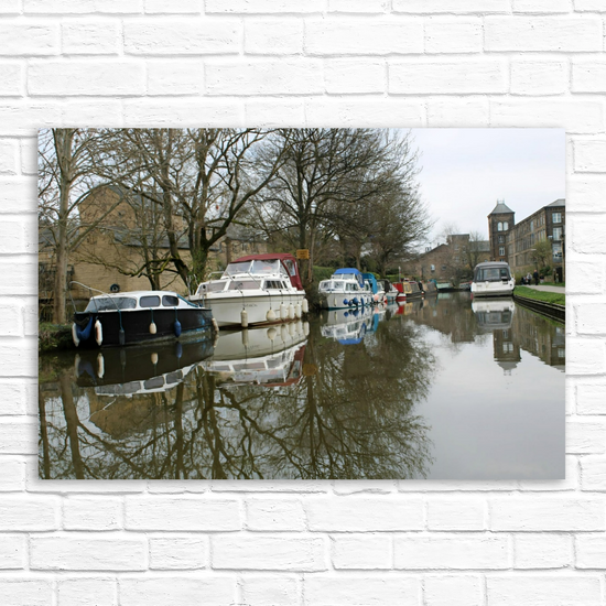 Giclée Mounted Wall Art Prints. The Leeds To Liverpool Canal. Skipton. North Yorkshire. England.