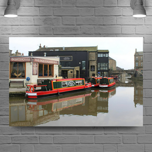 Giclée Mounted Wall Art  Prints. The Leeds To Liverpool Canal. Skipton. North Yorkshire. England.