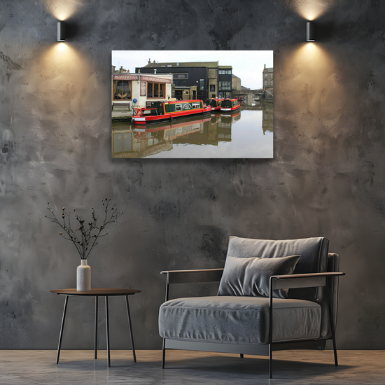 Giclée Mounted Wall Art  Prints. The Leeds To Liverpool Canal. Skipton. North Yorkshire. England.