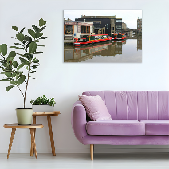 Giclée Mounted Wall Art  Prints. The Leeds To Liverpool Canal. Skipton. North Yorkshire. England.