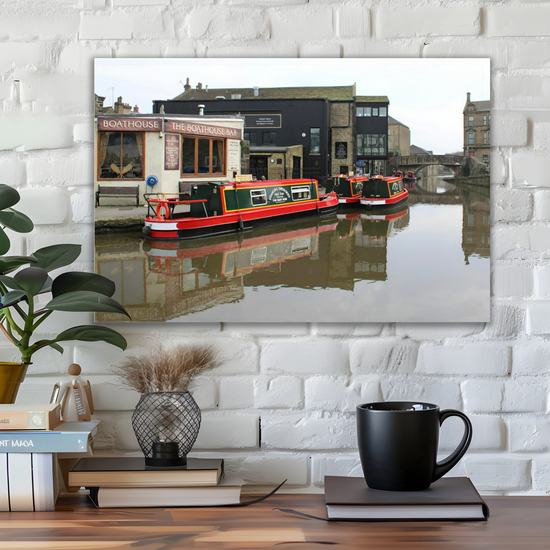 Giclée Mounted Wall Art  Prints. The Leeds To Liverpool Canal. Skipton. North Yorkshire. England.