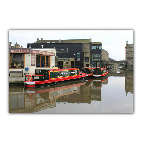 Giclée Mounted Wall Art  Prints. The Leeds To Liverpool Canal. Skipton. North Yorkshire. England.