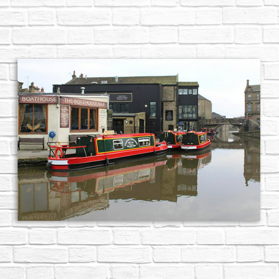 Giclée Mounted Wall Art  Prints. The Leeds To Liverpool Canal. Skipton. North Yorkshire. England.