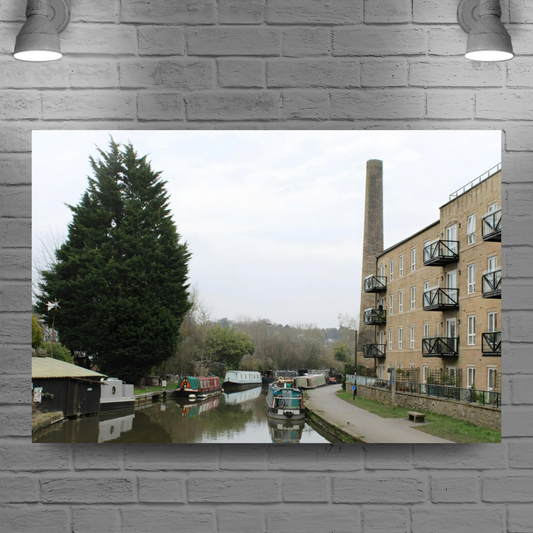 Giclée Mounted Wall Art Prints. The Leeds To Liverpool Canal. Skipton. North Yorkshire.