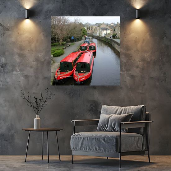 Giclée Mounted Wall Art Prints. The Leeds To Liverpool Canal. Skipton. North Yorkshire. England.