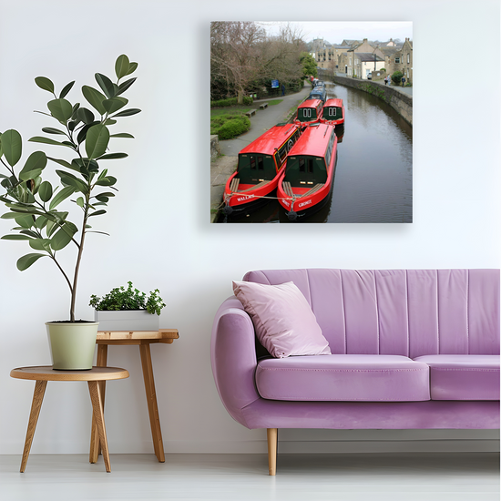 Giclée Mounted Wall Art Prints. The Leeds To Liverpool Canal. Skipton. North Yorkshire. England.
