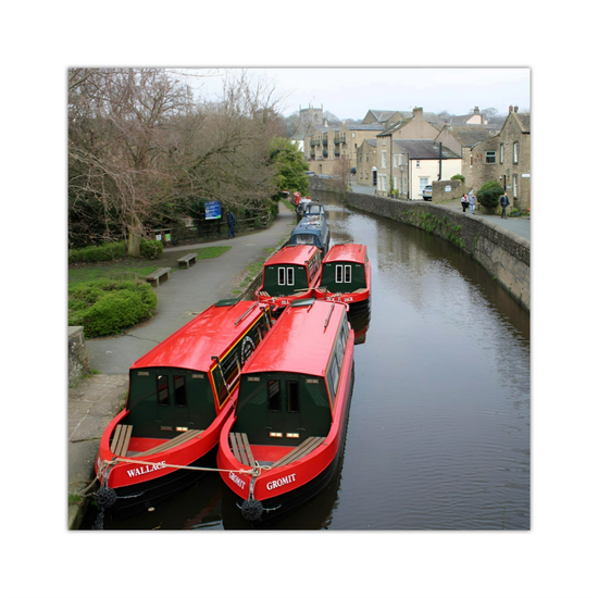 Giclée Mounted Wall Art Prints. The Leeds To Liverpool Canal. Skipton. North Yorkshire. England.