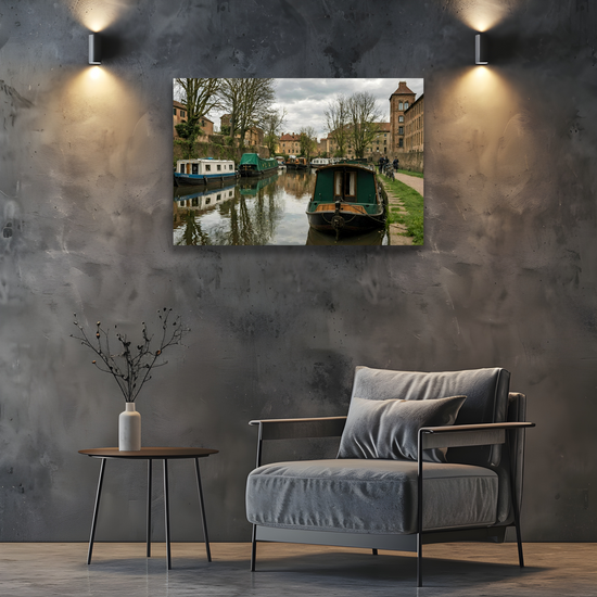 Giclée Mounted Wall Art Prints. The Leeds To Liverpool Canal. Skipton. North Yorkshire.  England.